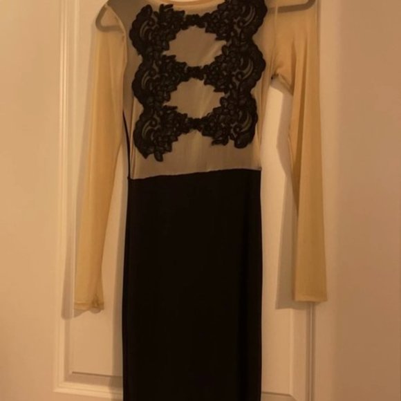 Black and nude knee length mini dress size small - Picture 5 of 5